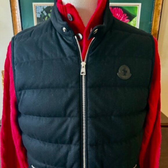 MONCLER Gallienne Gilet Cashmere Blend DownVest Black SZ MIT3 LK NEW1795$RT